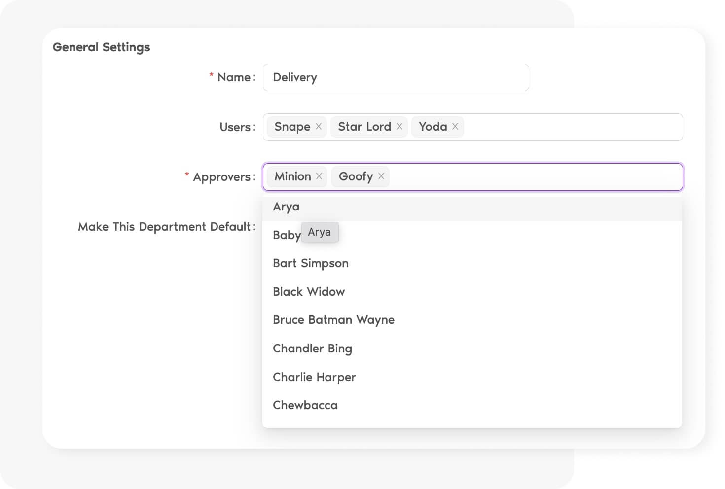 Assign Administrators, Approvers, and Users